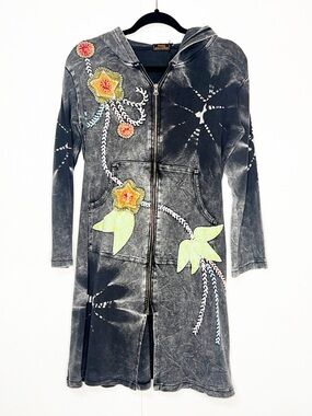 Rising International Embroidered Hoodie Zip Dress